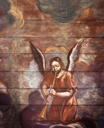 Locquirec (Finistère) / Saint-Jacques kirke, malt hvelvpanel (bilde) av Cleran
