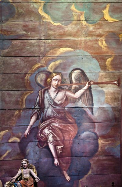 Locquirec (Finistère) / Saint-Jacques kirke, malt hvelvpanel (bilde) av Cleran