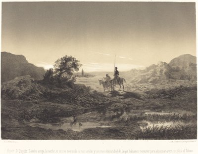 D. Quixote sa: Sancho venn, natten nærmer seg oss... av Célestin Nanteuil