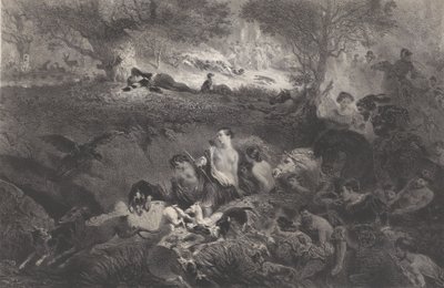 Drømmer om jakt, 1858. av Célestin Nanteuil
