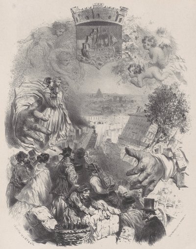 Tittelside for antikke og moderne kunstnere, vol. IX, ca. 1848-62. av Célestin Nanteuil