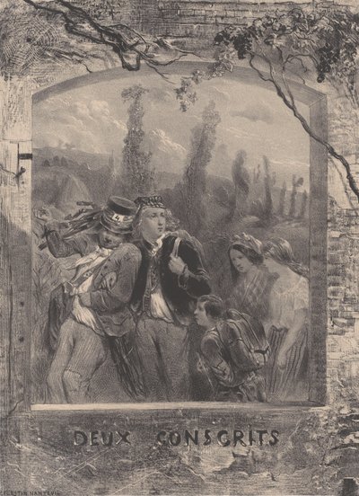 To vernepliktige, ca. 1830-70. av Célestin Nanteuil
