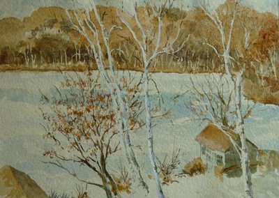 915 Silver Lake, nyttårsdagen 2014, 2014 (akvarell) av Clive Wilson