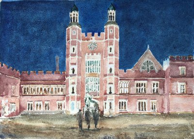 Flomlys på Luptons tårn, 2019 (akvarell) av Clive Wilson