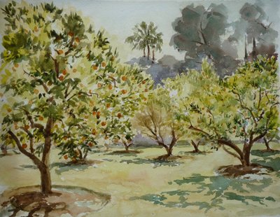 Mamounia, Appelsinlunder, 2000 (akvarell) av Clive Wilson