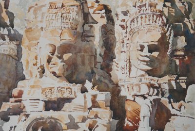 Midt på formiddagen - Sympati (Øst), 2000 (akvarell) av Clive Wilson