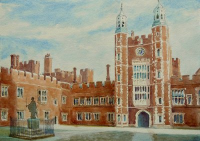 Skolegård (øst), 2010 (akvarell) av Clive Wilson