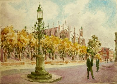 Den brennende busken, 2017 (akvarell) av Clive Wilson