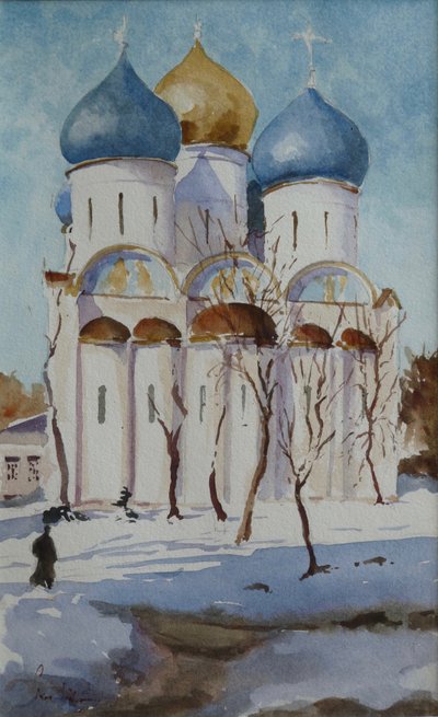 Zagorsk, 2008 (akvarell) av Clive Wilson
