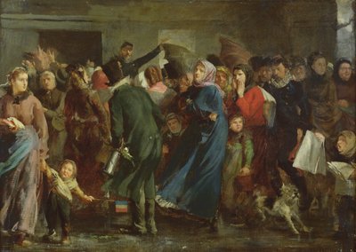 Kø i slakterbutikken av Clément Auguste Andrieux