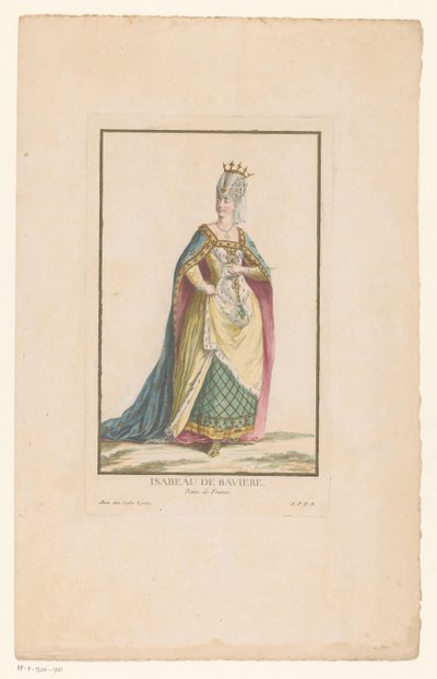 Portrett av Isabella av Bayern, dronning av Frankrike Isabeau de Baviere Reine de France (tittel på objekt) av Clément Pierre Marillier