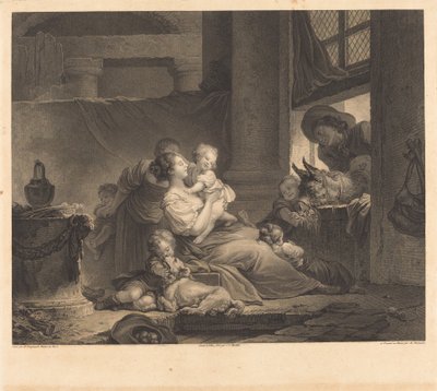 Bondens familie av Clément Pierre Marillier and Antoine Louis Romanet after Jean Honoré Fragonard