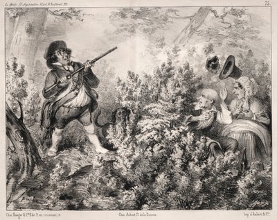 Nyheter: Åpningen av jakten, 1840. av Clémente Pruche