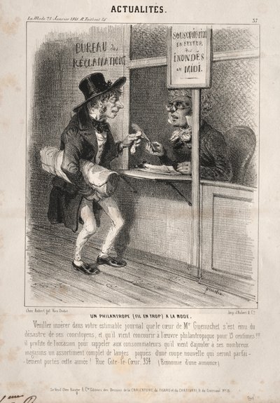 Nyheter: En fasjonabel filantrop, 1841. av Clémente Pruche