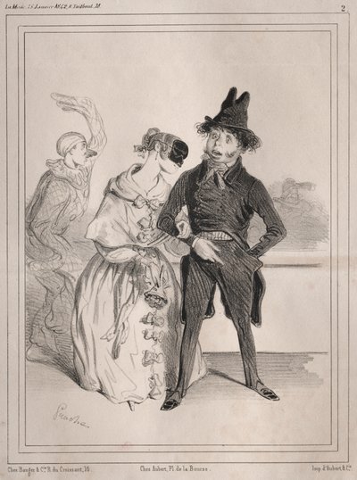 Carnival Pochades: Det er enestående! hun forteller meg at jeg er Philibert Désormeaux, og at jeg passerer for en imbecille!! ....hvor i helvete visste hun det? av Clémente Pruche