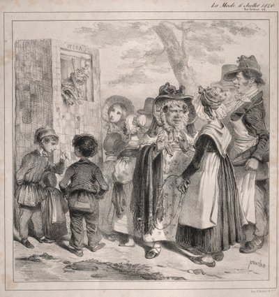 Ser du min kjære! det er politiet som får disse dukkene til å leke, for å avlede..., 1840. av Clémente Pruche
