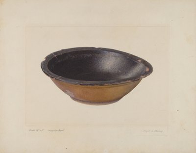 Glasert leireskål av Clyde L. Cheney