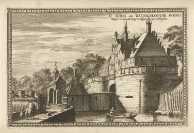 Utsikt over Waterslootse Poort i Delft St. Ioris eller Waterslootse Poort er 