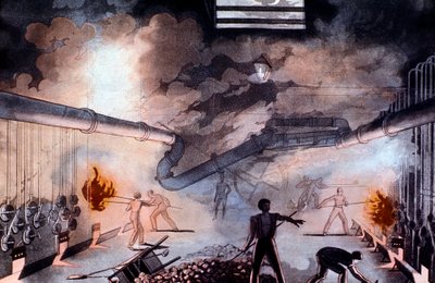 Lading svarer ved Gas Light Establishment, Brick Lane, London, 1822 av Colin Mackenzie