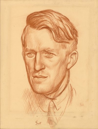 T. E. Lawrence (rødt kritt på papir) av Colin Unwin Gill