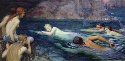 Et kappløp med havfruer og tritoner, 1895 av Collier Twentyman Smithers