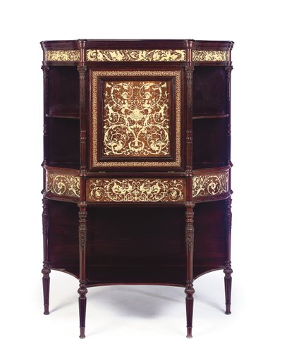 En engelsk elfenbeninnlagt palisander og marquetry-sekretær, sent på 1800-tallet av Collinson and Lock