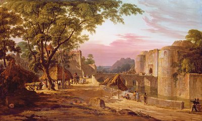 Prosesjonen inn i fortet i Bharatpur (olje på lerret) av Colonel Robert Smith