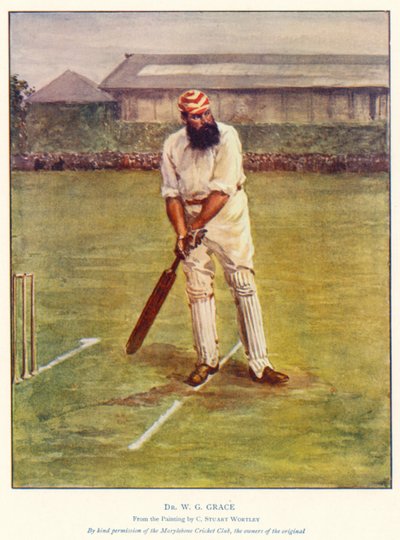 Dr W G Grace (farge litho) av Colonel Stuart Wortley