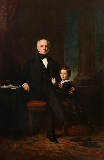 William Forbes av Castleton og hans sønn William, ca. 1855 (olje på lerret) av Colvin Smith