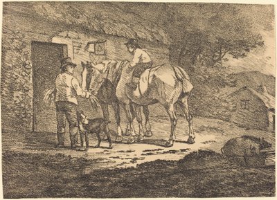 Hester ved hyttedøren av Conrad Gessner