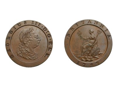 Cartwheel twopence, 1797 (bronse) av Conrad Heinrich Küchler