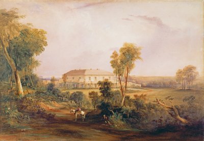 Camden Park House, hjemmet til John MacArthur (1767-1834), 1843 av Conrad Martens