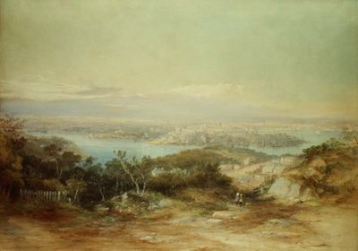 Utsikt over Sydney fra nordkysten mot byen av Conrad Martens