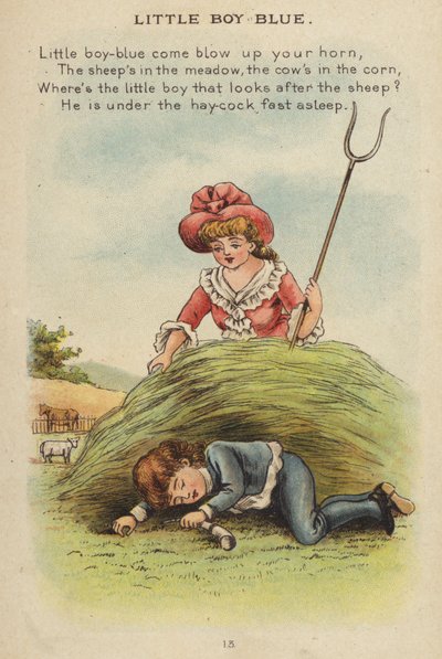 Barnerim: Little Boy Blue (chromolitho) av Constance Haslewood