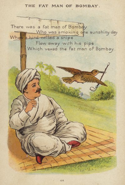 Barnerim: The Fat Man Of Bombay (chromolitho) av Constance Haslewood