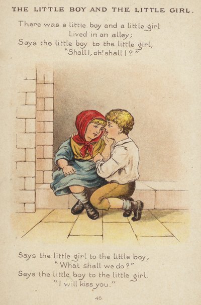 Barnerim: The Little Boy And The Little Girl (chromolitho) av Constance Haslewood