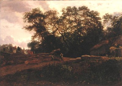 The Edge of the Forest, slutten av 1830-tallet (olje på lerret) av Constant Emile Troyon