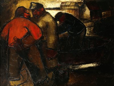 Fiskere; The Fishermen - De Vissers (recto), ca. 1923-24 (olje på lerret) av Constant Permeke