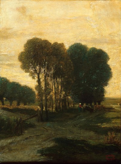En klump med trær, ca. 1860. av Constant Troyon