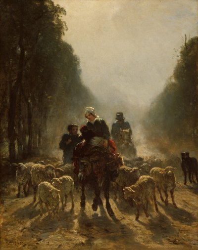 Veien til markedet, 185859. av Constant Troyon