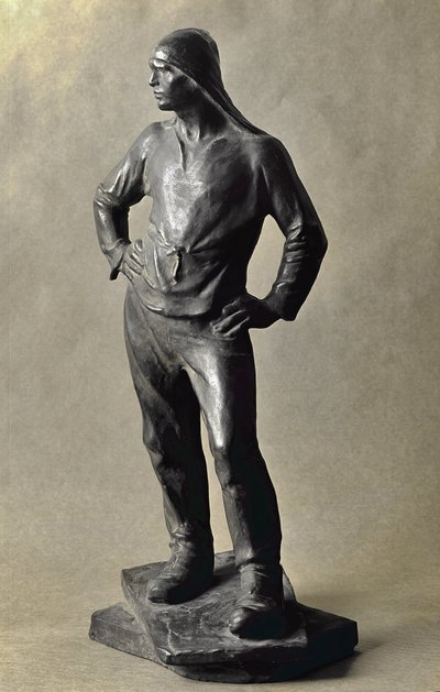 Longshoreman i havnen i Antwerpen (bronseskulptur av Constantin Emile Meunier