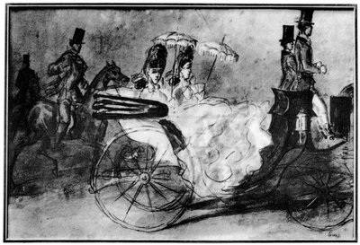 Taking the Air, 1800-tallet, 1930 av Constantin Guys