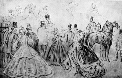 The Promenade, 1800-tallet, 1930. av Constantin Guys