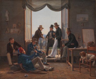 En gruppe danske kunstnere i Roma av Constantin Hansen