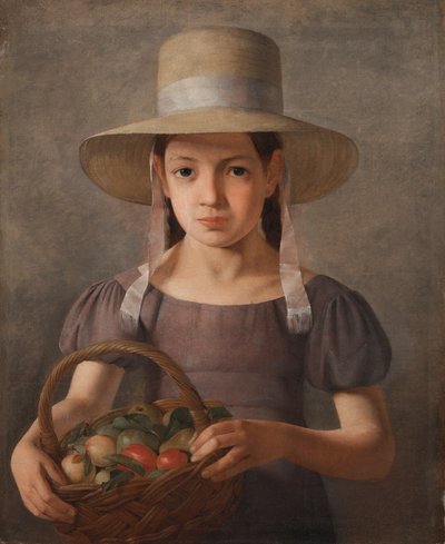 Pike med frukt i en kurv, ca. 1827 av Constantin Hansen