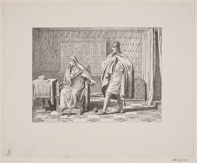 Illustrasjon for Svend Grundtvig, "Marsk Stig: Dansk folkesang fra 1200-tallet", 1861 av Constantin Hansen