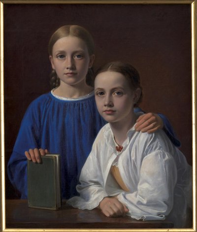 Meta Magdalene Hammerich og Kunstnerens datter Kristiane Konstantin Hansen av Constantin Hansen