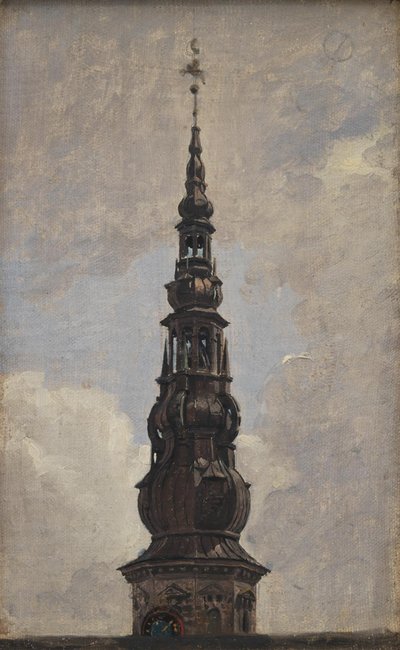 Det store spiret på Kronborg slott. Studere av Constantin Hansen