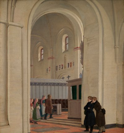 Interiøret i St. Bendts kirke i Ringsted, 1829 av Constantin Hansen
