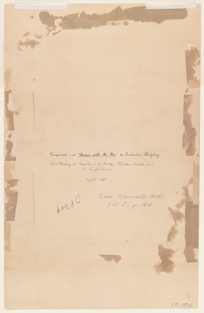 Kunstnerinskripsjon, 1865 (verso av 375815) av Constantine Hertzberg
